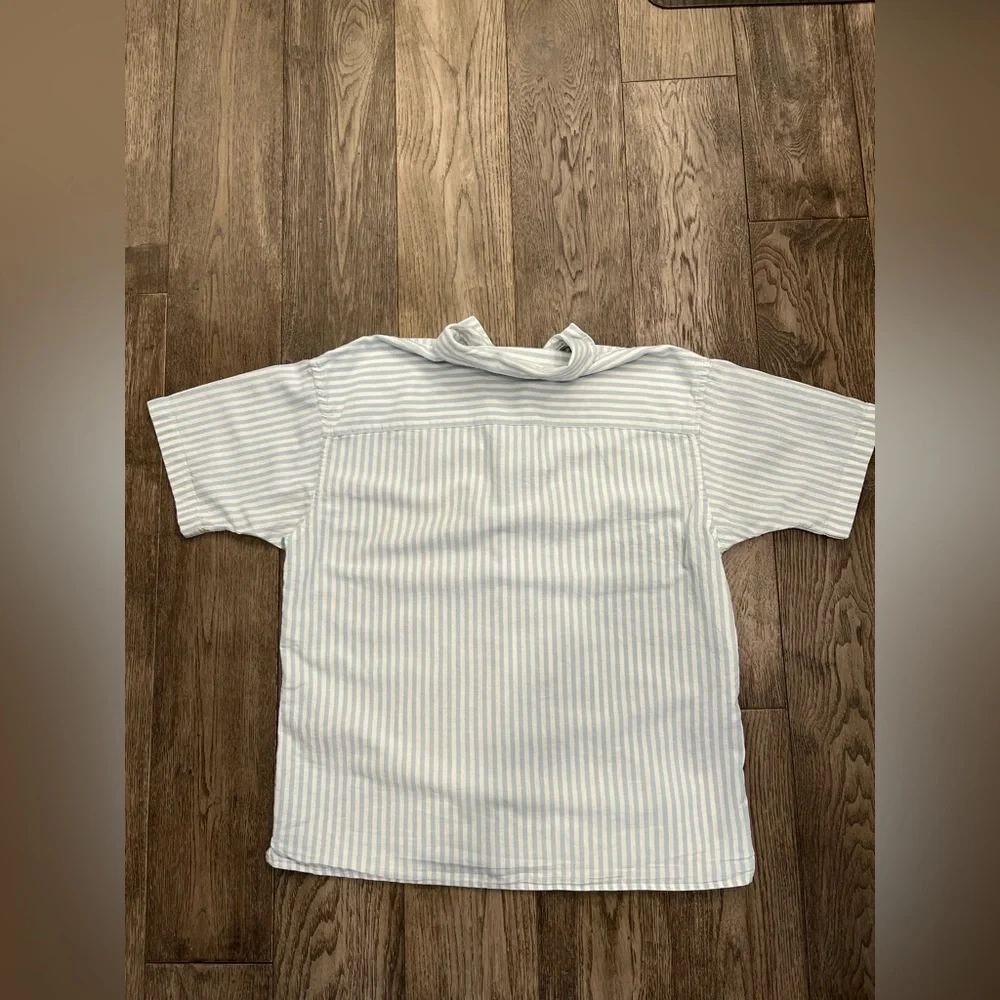 Jack&Jones Men's Button Up Striped Short Sleeve Shirt - Blue - Picture 2 of 9
